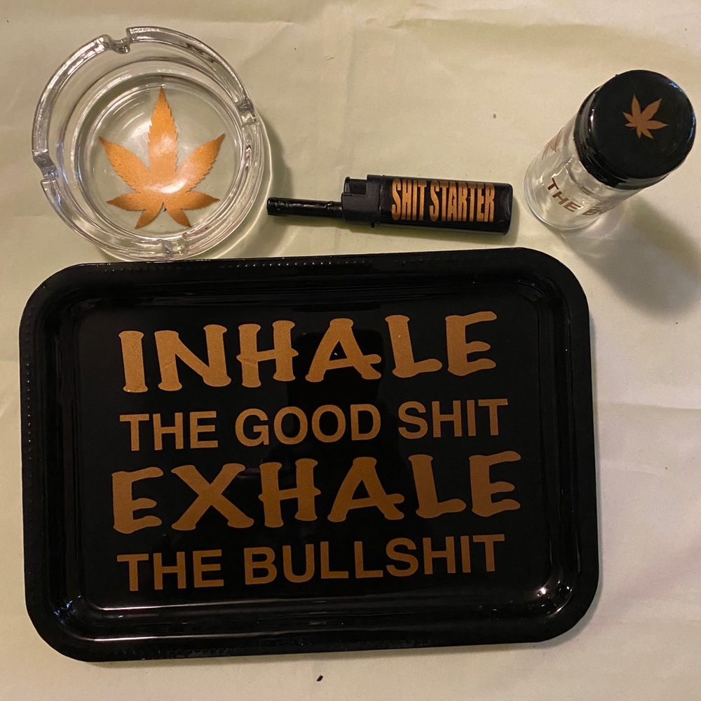 Rolling tray set Inhale exhale